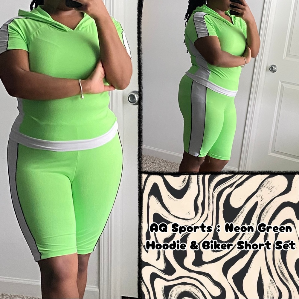 💜30% off sale💜 Charlotte Russe| Green biker short two piece set